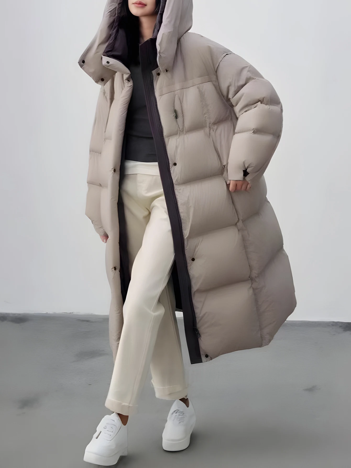 Veste rembourrée en coton à manches longues, vêtements décontractés d'automne et d'hiver, manches droites, Design allongé, haut confortable pour femmes