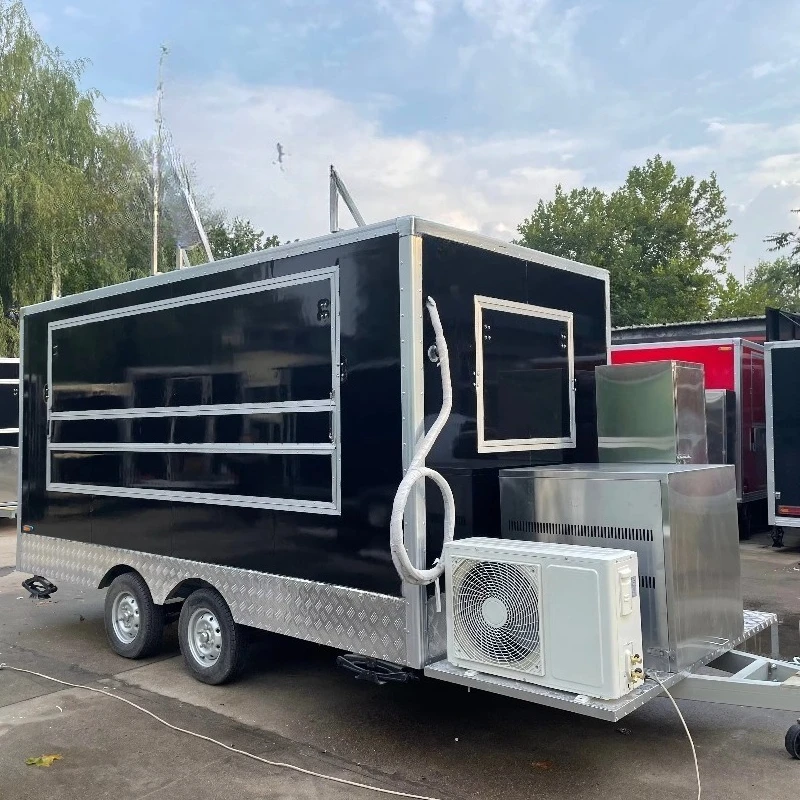 Customized Multifunctional Fast Food Truck Mobile Coffee Ice Cream Food Cart Durable Catering Trailer With Kitchen Facilities