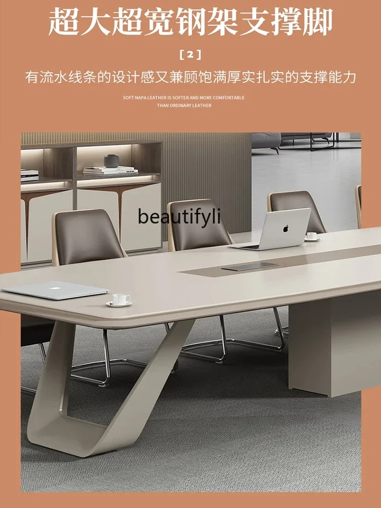 Paint Conference Table Long Table High-End Creative Conference Room Large Fashion Long Meeting and Negotiation Desk