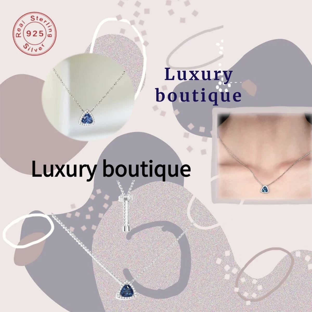 

Pure silver S925 necklace exquisite luxury high-end fashion temperament charming elegant jewelry accessories
