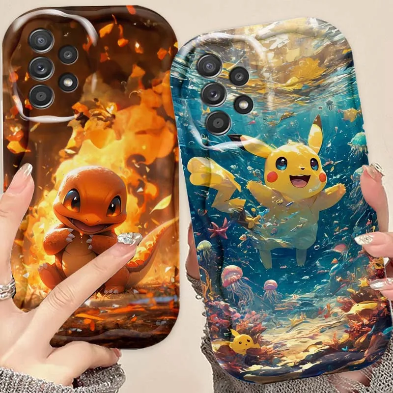 

P-Pokemons Anime Art For Samsung A73 A72 A71 A56 A55 A54 A53 A52 A51 A32 A36 A26 A25 A13 A14 5G Wave Oil Phone Case