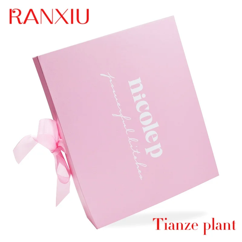 Custom Magnetic Foldable  folding Gift Box With Ribbon Paper  Cosmetic Perfume Gift Box Luxury Package Box