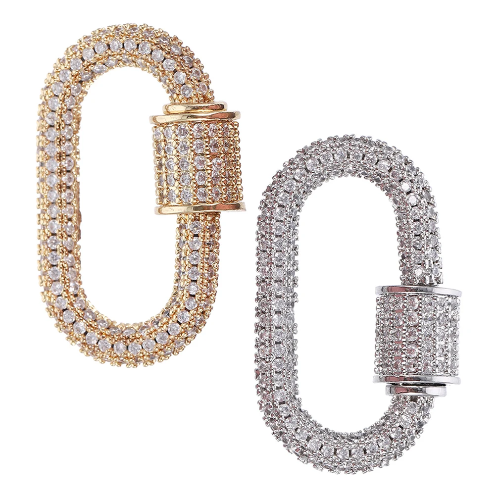 

2Pcs Copper Carabiner Clasp Jewelry Screw Lock Pendant Connector DIY Necklace Bracelet Link Connector Buckle Keychain Clasp