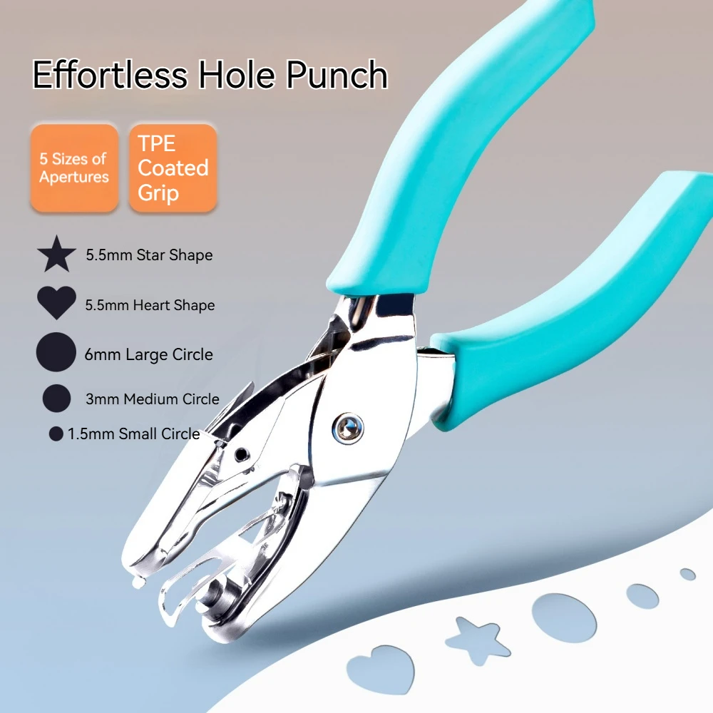 Office Supplies Metal Hole Punch 1.5-6mm Manual Hole Punch Home Student Stationery Scrapbooking Punches Paper Card Small Round