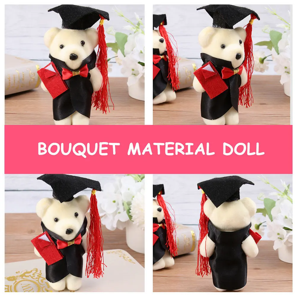 8Pcs Graduation Bear Decorations Standing Bears for Ceremony Flower Bouquet Graduation Party Gifts Flower Bouquet Bear