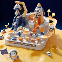 Space Theme Car Adventure Track Toys Racing Rail Car Children Educational Toys Brain Game Mechanical Interactive Train Toy Gifts