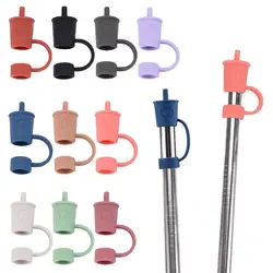for 12mm Straw Silicone Straw Tips Cover Cute Reusable Drinking Straw Tips Lids Dust-Proof Straw Plugs Tips for Decor Outdoor