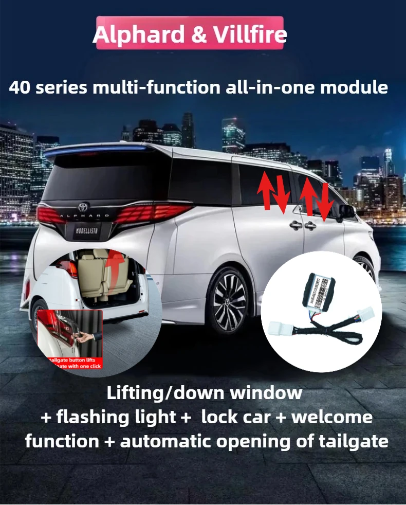 

Интеллектуальный оконный доводчик, подъемник задней двери, автоматический комплект управления для Toyota Alphard Villfire 40, серия 2024-25