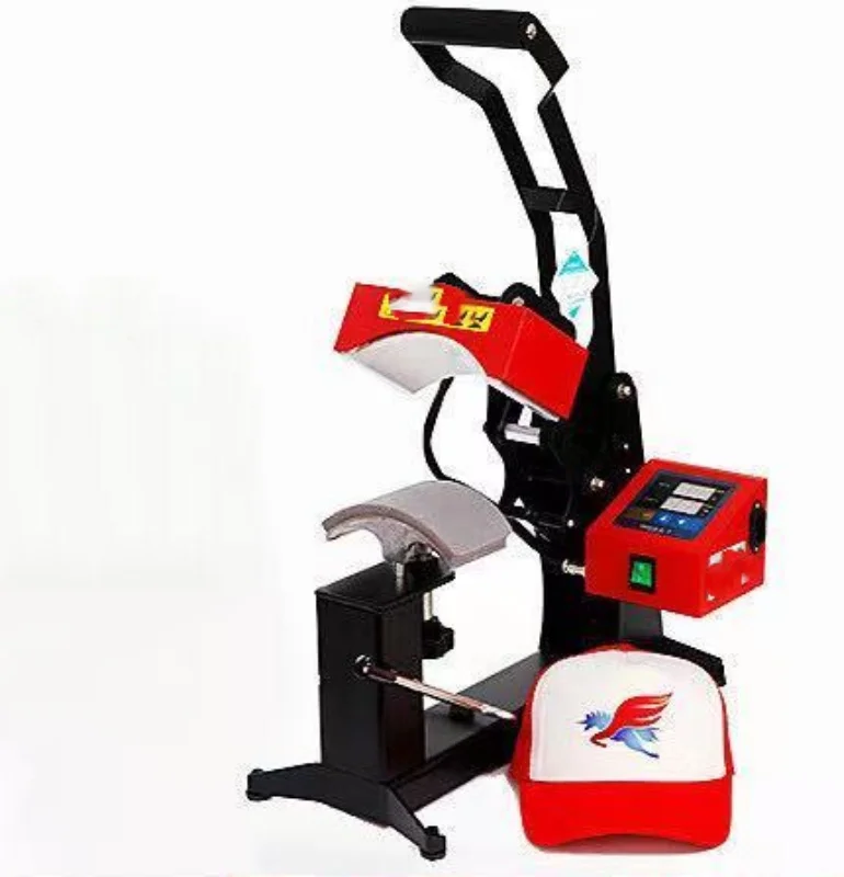 ماكينة ضغط حراري بغطاء يدوي 2 في 1 ماكينة ضغط حراري مفتوحة التسامي للقمصان والقبعات ماكينة ضغط حراري للقبعة