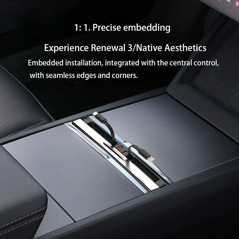 Docking Station with Telescopic Rope for Tesla Model Y Juniper 2025 Model 3 Highland  Hub Supports Laptop Central Control Splitt