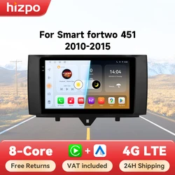 Hizpo Android Auto Car Radio Intelligent System Smart Fortwo 451 2010 - 2015 Wireless Carplay 4G Multimedia GPS 2din Autoradio