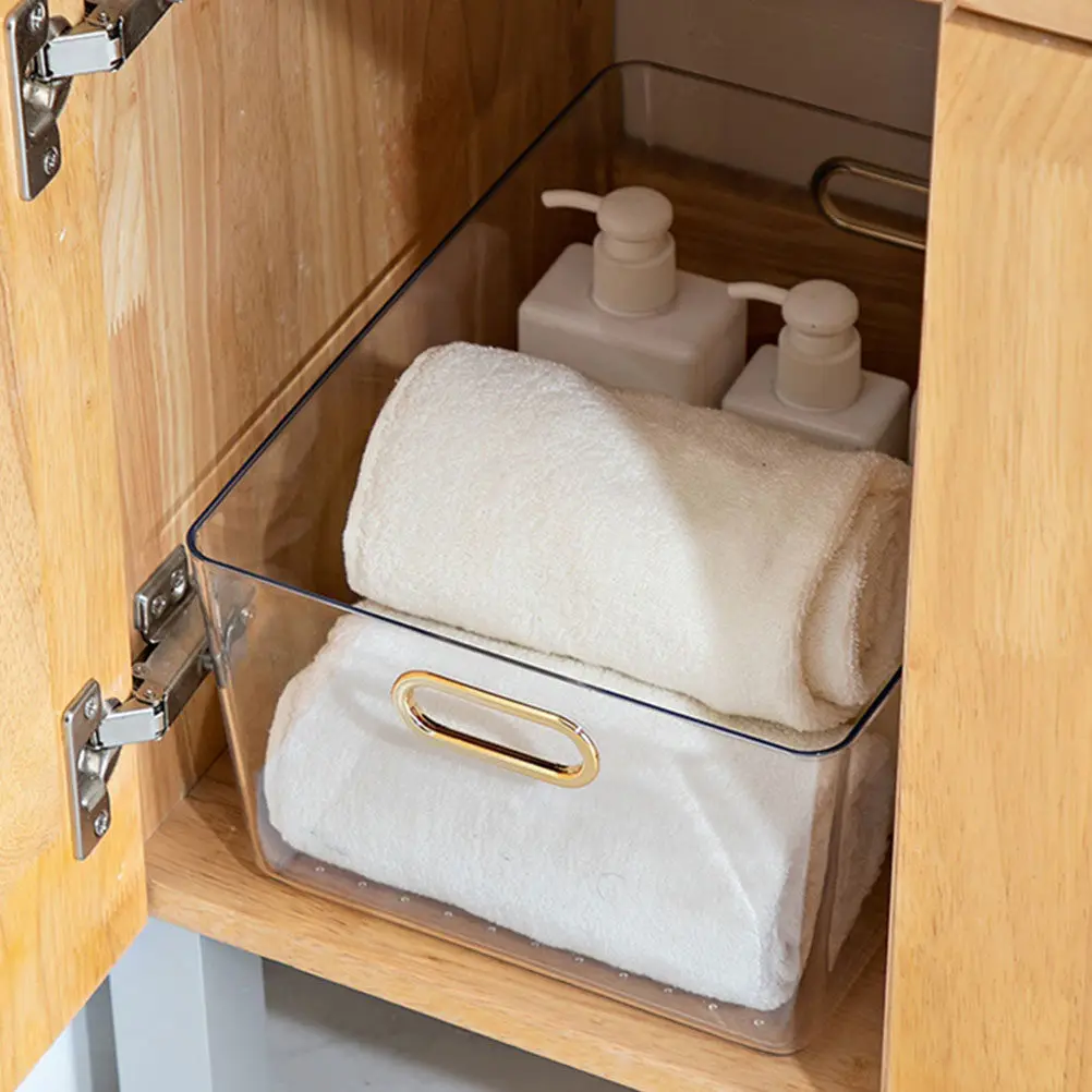 

Высококачественный прозрачный пластиковый контейнер для хранения, большой емкости, настольный органайзер, футляр для украшений, канцелярских принадлежностей, кабелей, для ванной комнаты