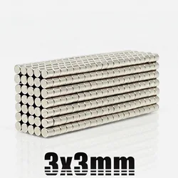 10 ~ 10000 sztuk 3x3mm szukaj drobne krążek magnetyczny 3mmX3mm luzem małe okrągłe magnesy 3x3mm neodymowy okrągły N35 silne magnesy 3*3mm