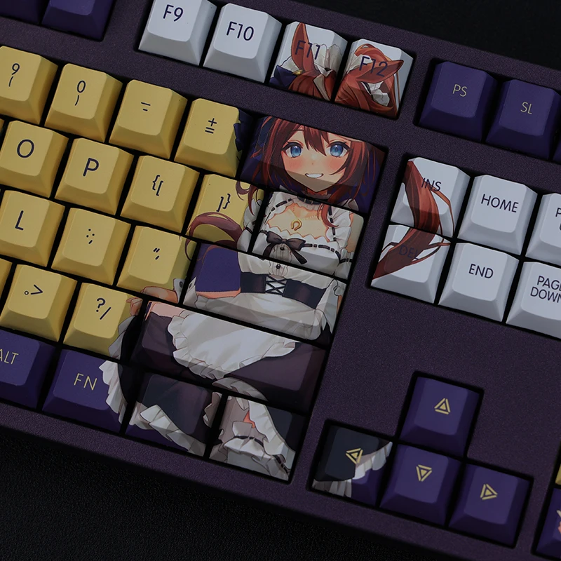 Tokai Teio Keycap Pretty Derby Uma Musume 108 klawiszy PBT DYE sublimacja profil wiśniowy MX przełącznik osi poprzecznej klawiatura mechaniczna