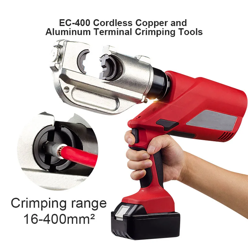 Electric-Hydraulic Crimping Tool for EC-400 16-400 mm Battery-Powered Cordless Heavy-Duty Crimper Pliers