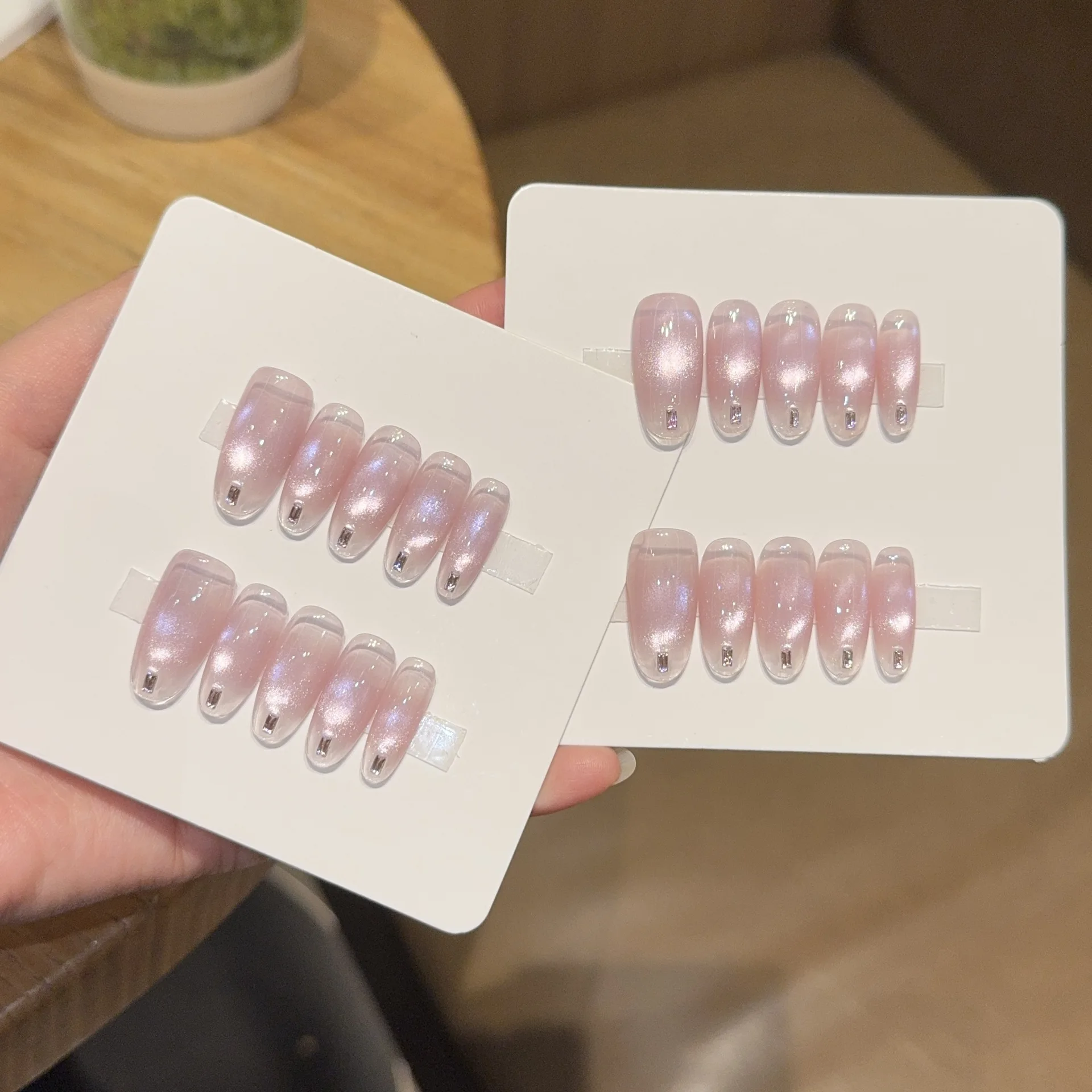 10pcs Handmade Long Oval Press - Nail Art Full Cat Eye avis et prix