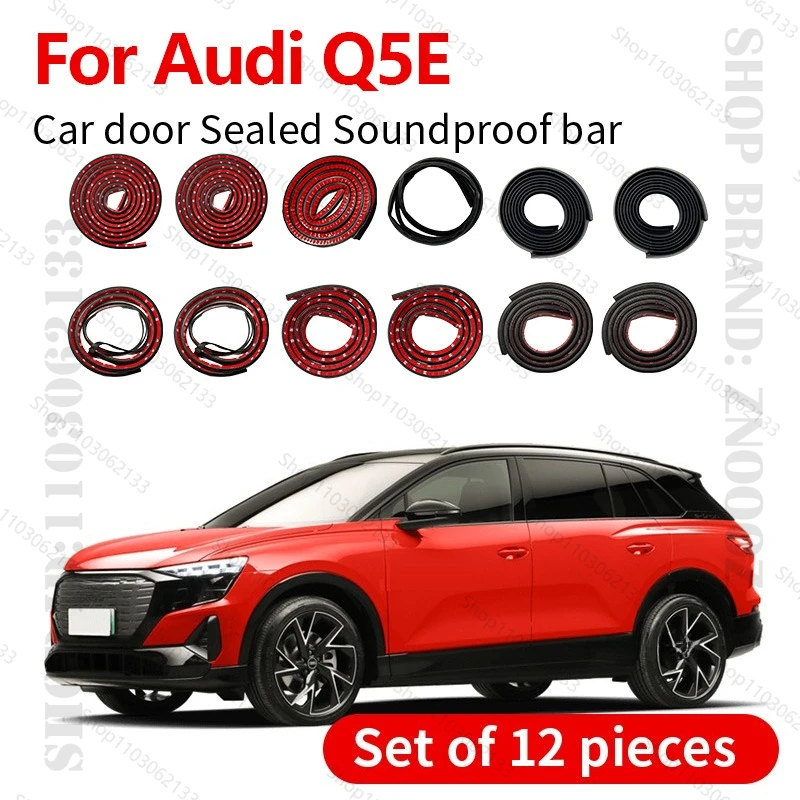 

2021-2025 For Audi Q5E Car Door Seal Strip Rubber Double Layer Sealing Protector Soundproof Strip Dustproof Seal Strip 12PCS Set