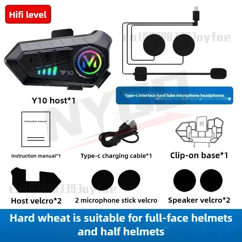 Y10 Motorcycle Helmet Bluetooth Headset 1000Mah Super Long Standby Wireless Hands-free Waterproof Motorbike Earphone - Image 6