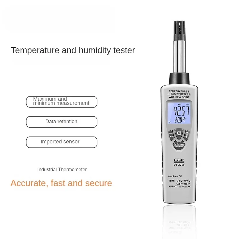 

DT-321S Temperature Humidity Meter Thermometer Hygrometer with Dew Point Wet-bulb Temperature