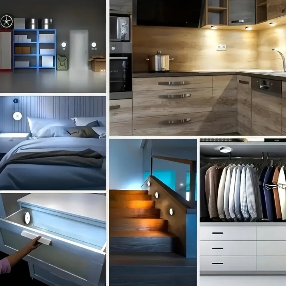 Motion Sensor LED Night Light USB Rechargeable Night Lamp For Kitchen Cabinet Wardrobe Lamp Staircase Wireless LED Closet Light