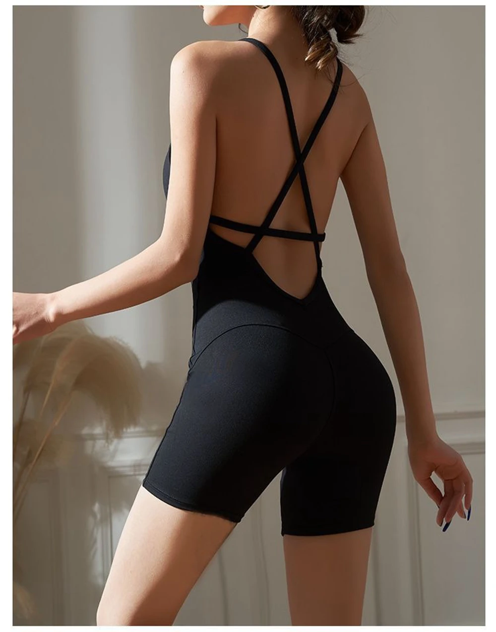 Женские сексуальные облегающие облегающие комбинезоны для йоги, тонкий эластичный цельный комбинезон на тонких бретельках, комбинезон для фитнеса, спортивная одежда, подушечки для бюстгальтера