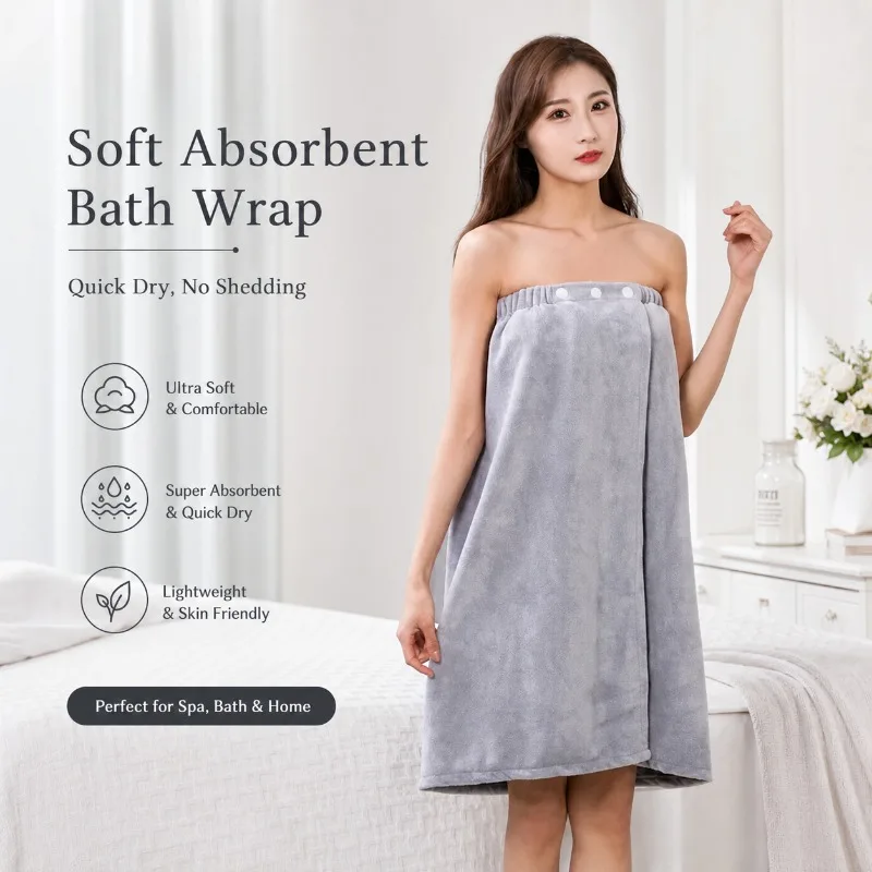 Beauty Salon Wearable Bath Towel Thicken Microfiber Strong Water Absorption Non Shedding Sauna Bath Wrap Skirt body wrap towel