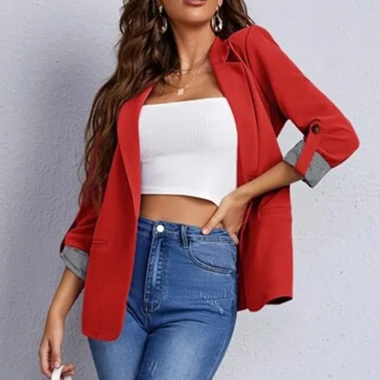 2025 Damska marynarka Casual Coats Fashion Cardigan Temperament Office Elegancki czarny elegancki garnitur casual