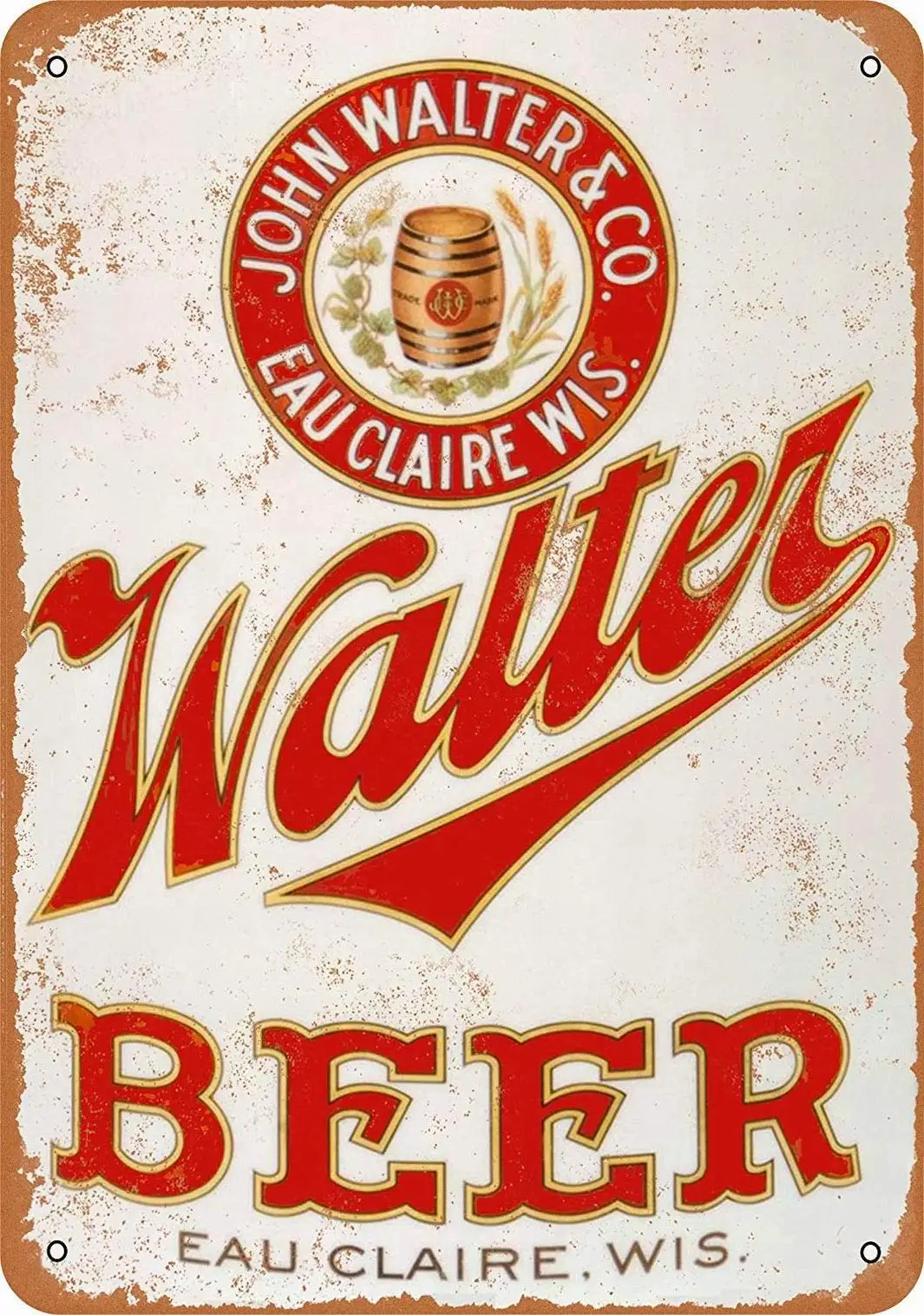 PaBoe 8 x 12 METAL SIGN - Walter Beer - Vintage Decorative Tin Sign sign sign sign