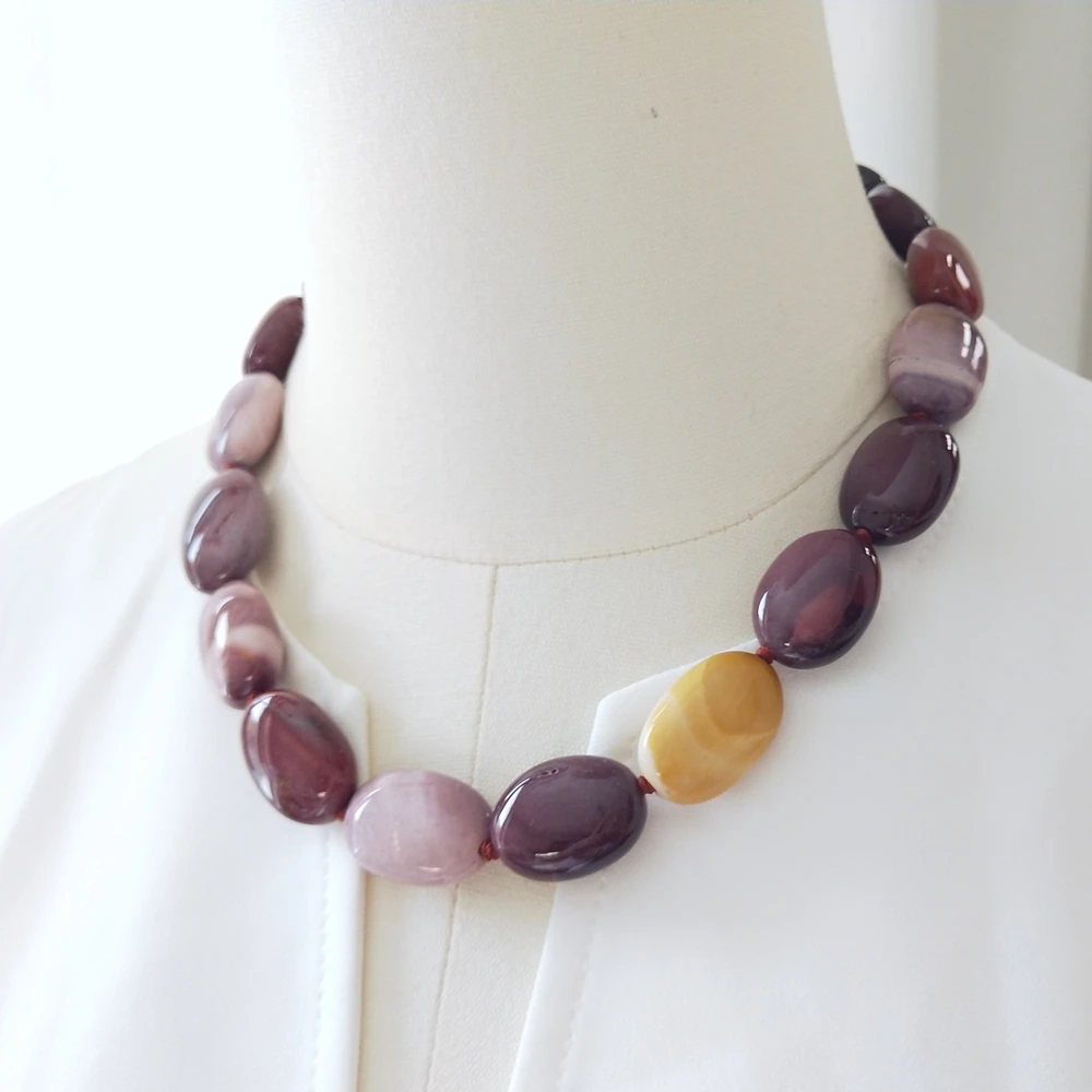 Lii Ji Stone Necklace Mookaite Women's Jewelry Gift Elegant Fashionable Gemstone Accessories for Ladies