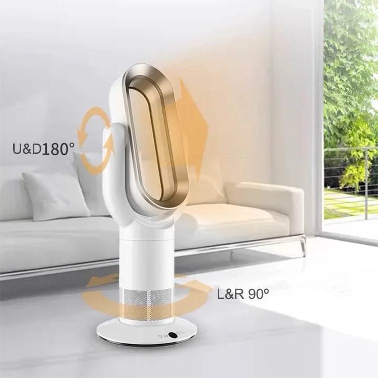 Modern Design Electric Heater Bladeless Fan PTC Thermostatic Floor Standing Remote Controlled with Overheat Protection