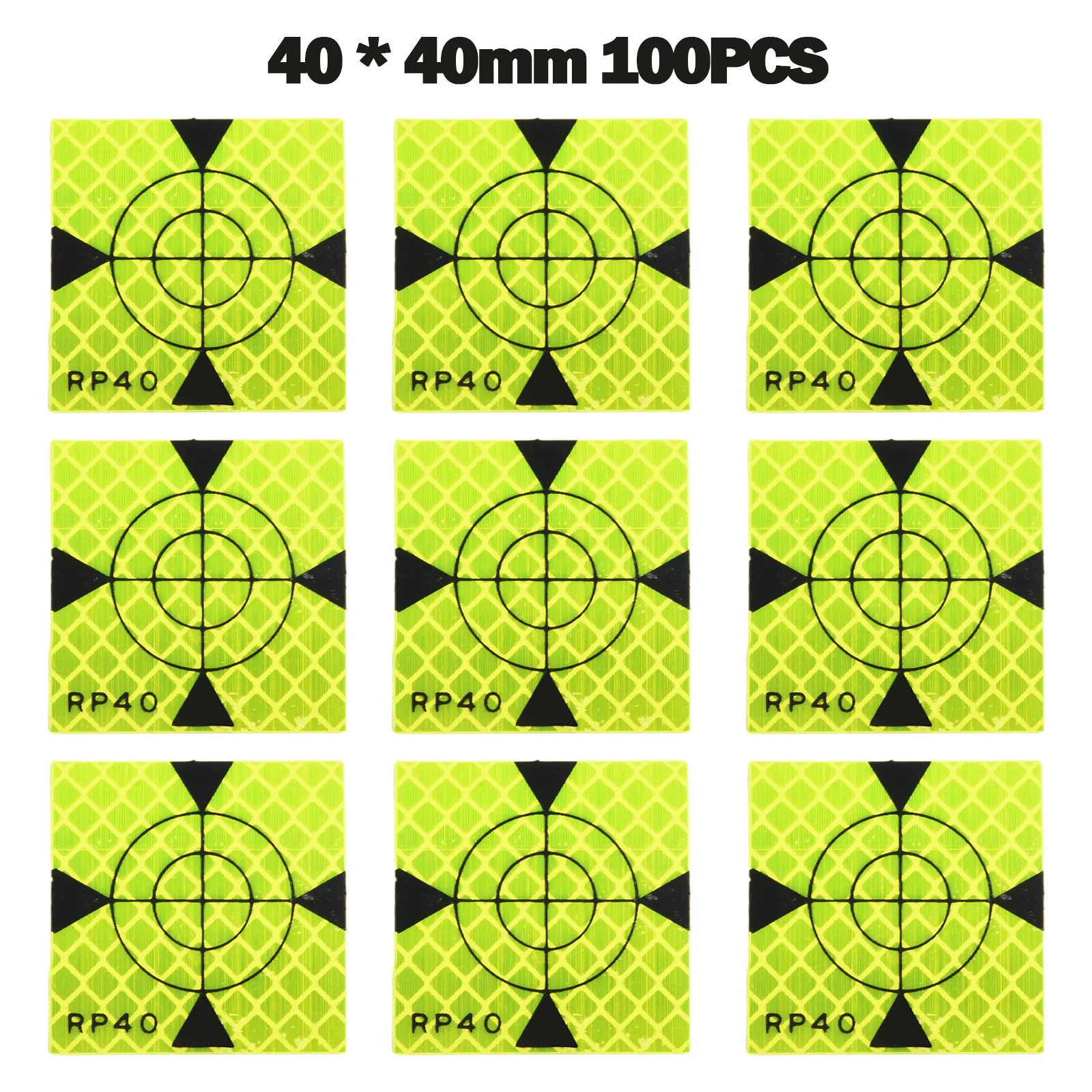 100pc 0/30/40/50/60mm Total Station Reflector Reflector Reflector Target Green Triangle Reflective Sticker Reflector Sheet