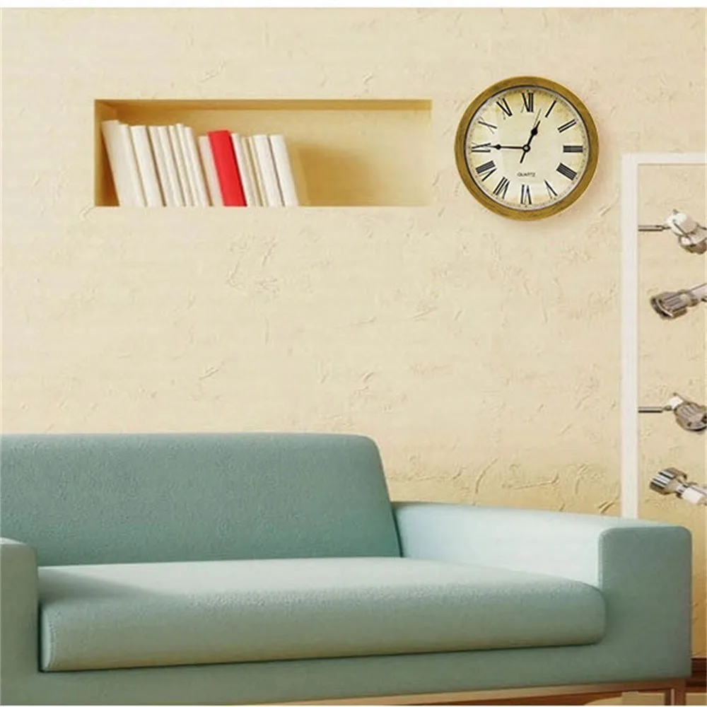Gold Golden Wall Clock Shaped Hidden Safe Box Diameter25 Cm Plastic Decorative Hidden Security Organizer Box