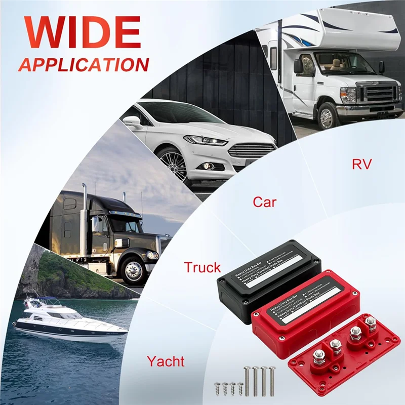 300A حافلة بار توزيع الطاقة كتلة الثقيلة وحدة تصميم 12-48 فولت تيار مستمر بسبار صندوق عدة مع 4 X M8 (5/16 بوصة) محطة ترصيع مجموعة