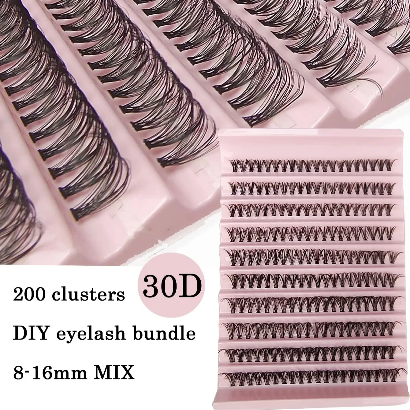 30D/40D/50D/60D Mink Fake Eyelashes 200 Clusters C/D Curl 8-16mm DIY Natural Eyelash Extension 3D Russian Curl individual Lashes