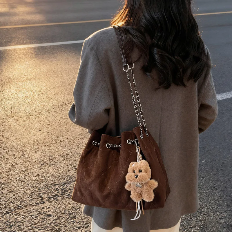 

2025 Women's Large Capacity Chain Strap Bucket Bag, Genuine Leather Multi-way Shoulder Crossbody Purse, Crossbody Bags for Women