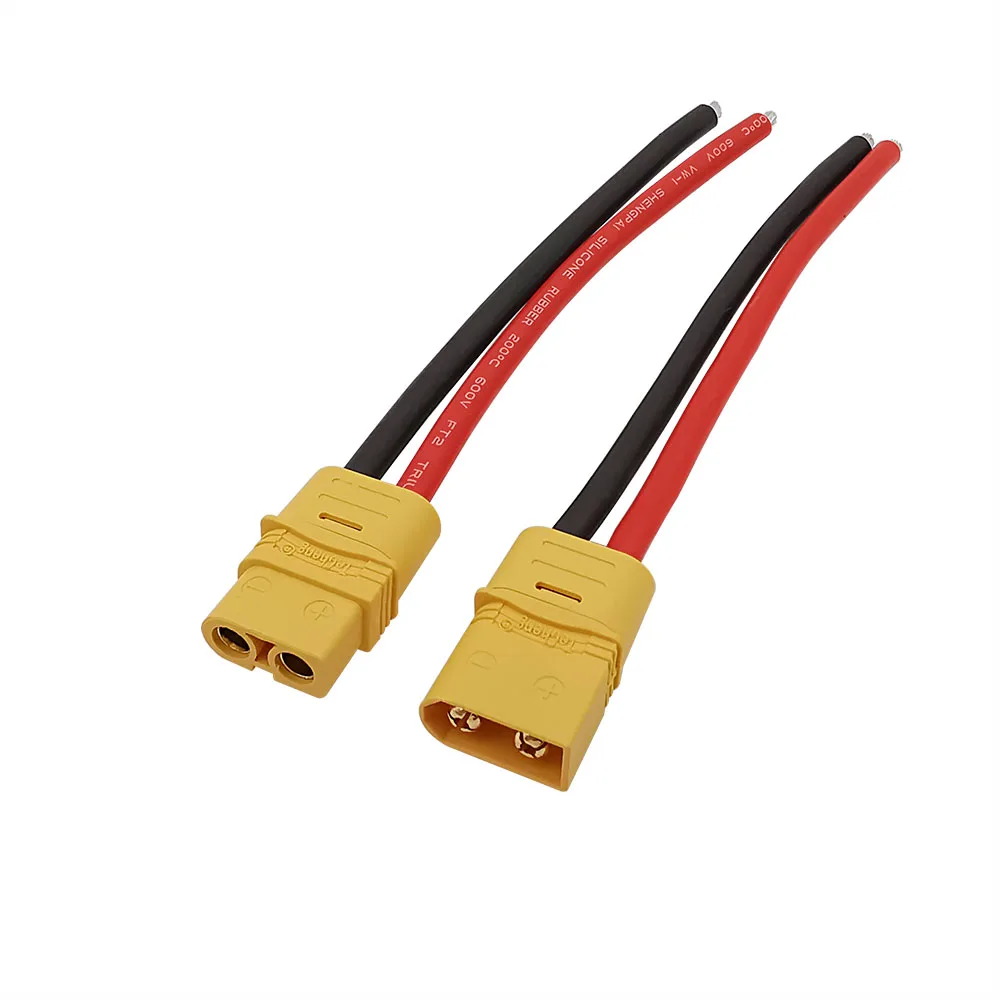 100mm XT60 XT90U XT30U XT60H XTR30U RC przewód akumulatora złącze męskie i żeńskie wtyczka z 10AWG/12AWG/16AWG/18AWG drut krzemowy