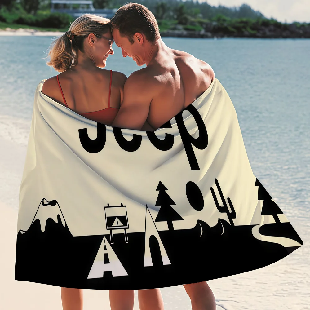 Car brand J-Jeep Fashion Towel Quick Drying Beach Towels Are Suitable For Swimming Pools Camping Yoga And The Gym
