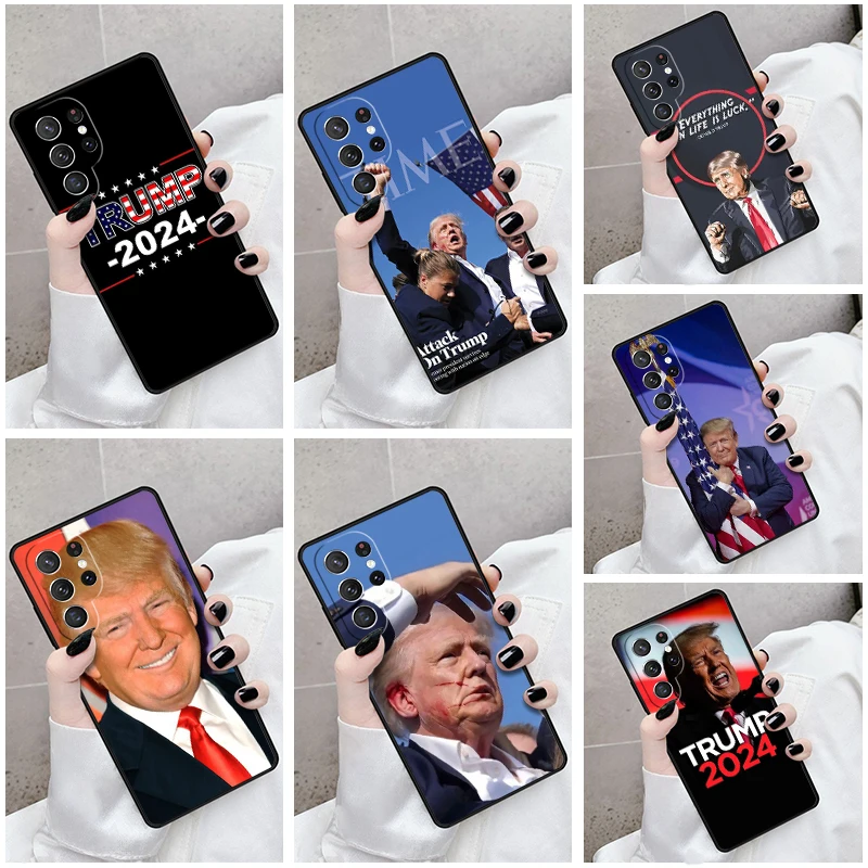 Phone Case For Samsung Galaxy S24 S23 S21fe S22 Ultra Plus Note 10 20 S8 S9 S10 Cover Donald T-Trump 2024