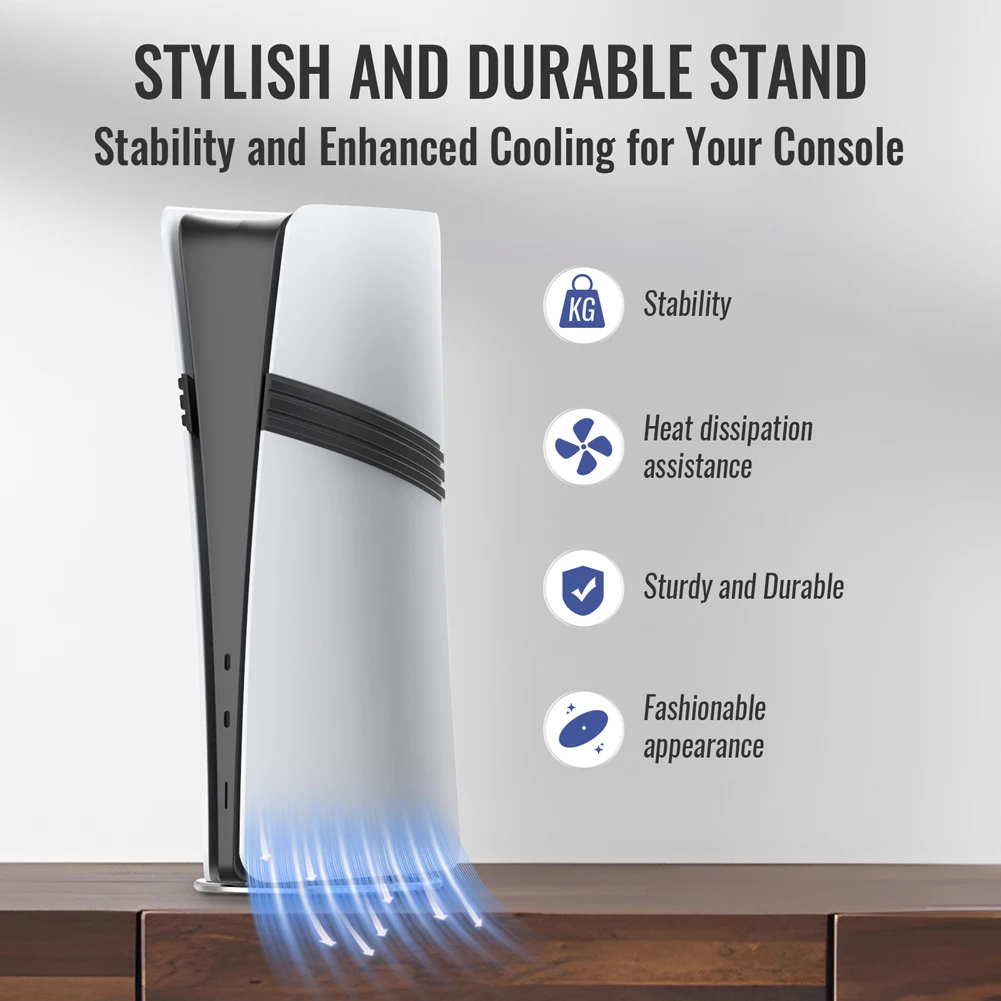 Portable Metal Vertical Stand Game Console Base Bracket Anti-Slip Base Game Console Host Stand for Pro/ Slim/ Console