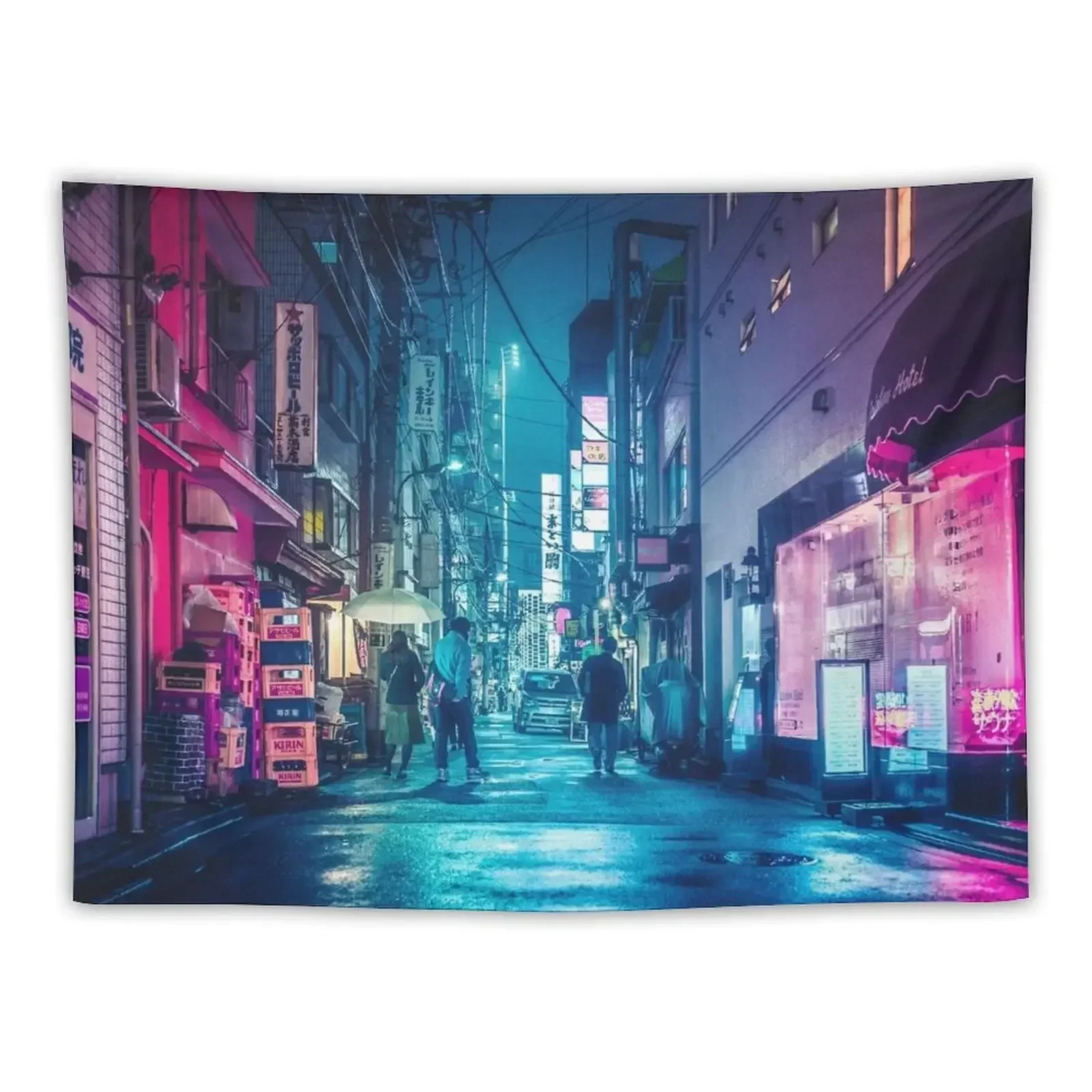 

Tokyo Midnight Rain Pink and Blue aesthetic neon lights. Tapestry Aesthetics For Room For Bedroom Decoration Room Tapestry