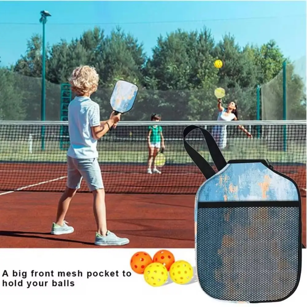 New Neoprene Pickleball Racket Sleeve Protective with Pocket Pickleball Paddle Cover Handle Strap Waterproof Protector Bag