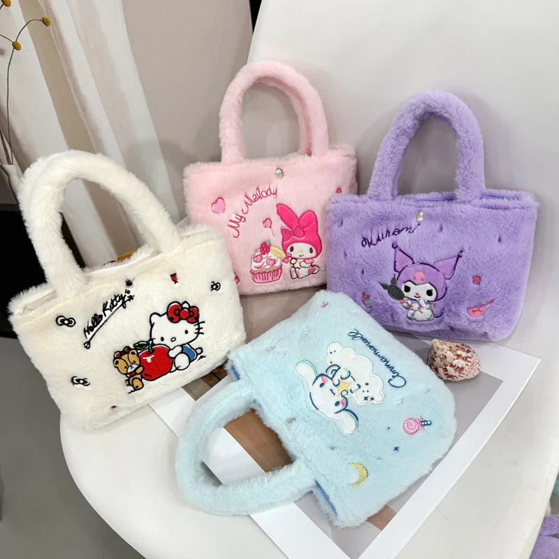 Sanrio Kuromi bolso de felpa Melody Kitty bolso de hombro bolso regalo de cumpleaños accesorios femeninos juguetes periféricos película periféricos