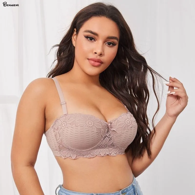 Beauwear Nieuwe Half Cup Bh 85-100 Vrouwen Lingerie Bloemenprint Brasserie Dunne Katoen Comfortabele Sexy Ondergoed Lace Bras C D Cup