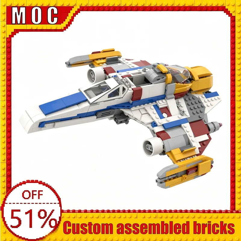 

875PCS Fie‑Wing Starfighter 75364 Alternate Build War Series Custom MOC Model Building Blocks Assembly Educational Learning Gift