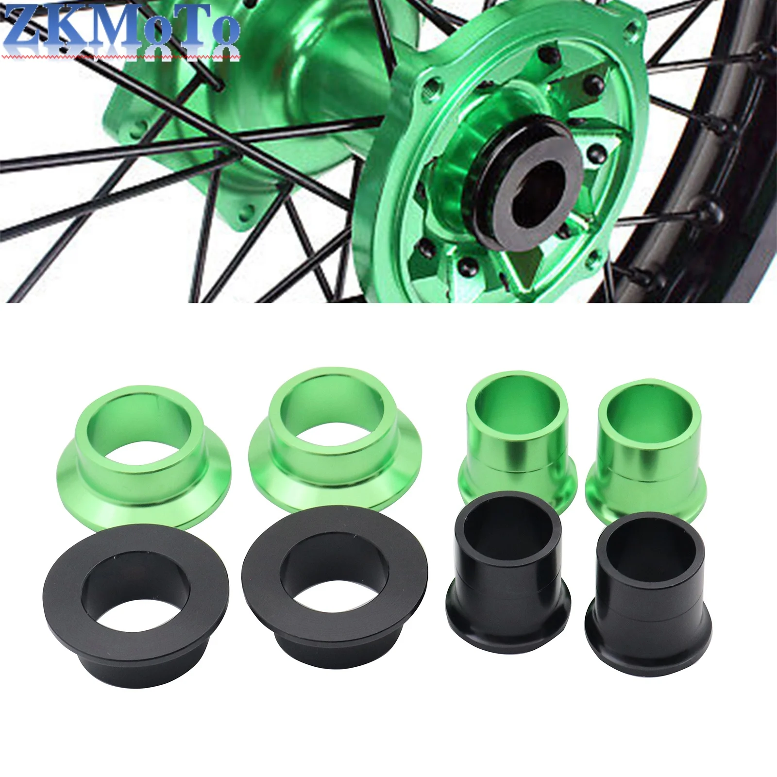 Motocykl CNC aluminium przednie tylne piasty koła dystanse dla KAWASAKI KX125 KX250 KX250F KX450F KXF450 KXF250 KLX450R KX KXF