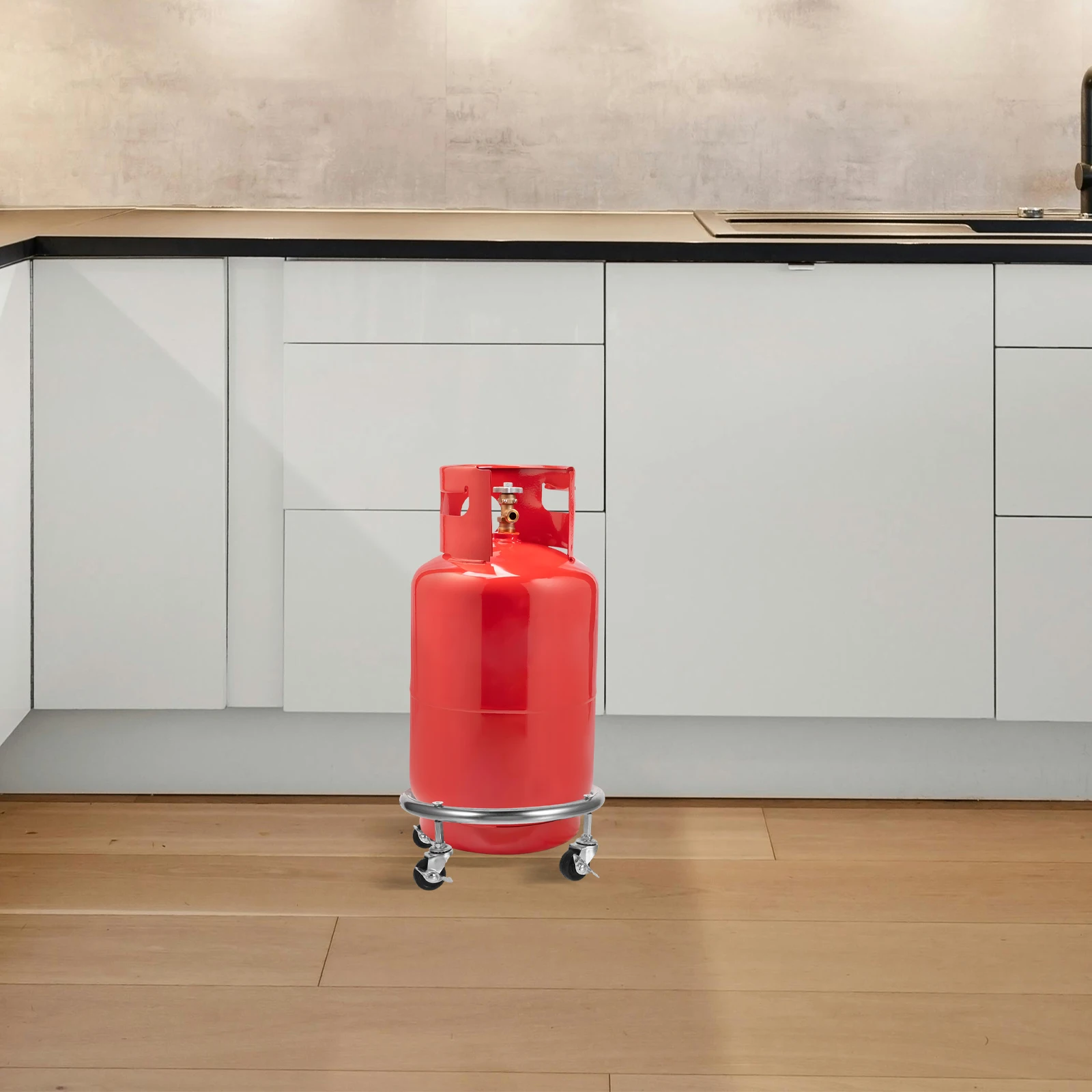 

Gas Cylinder Mobile Bracket With Wheels Heavy Duty Tank Stand Propane Holder Base Movable Gas Bottle Tray Silver Easy Clean