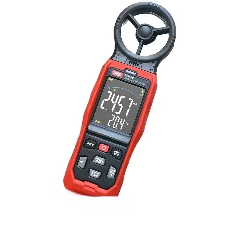 TASI TA642B Digital Anemometer with USB Connection Wind Speed Measuring Instrument for Air Temperature & Wind Velocity Detection