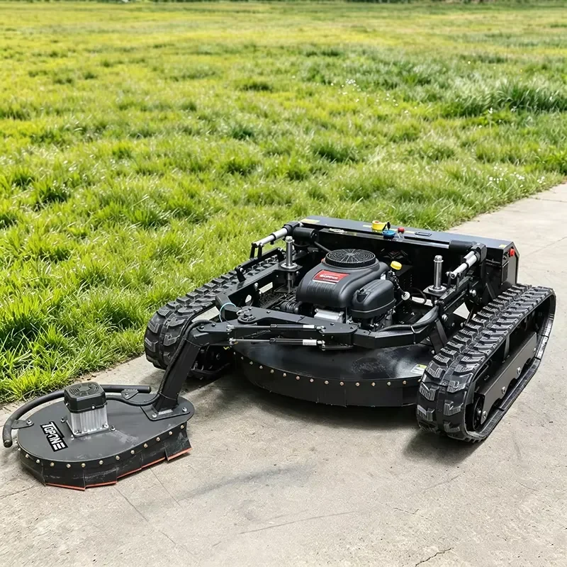 Remote Control HP Tank Track Mower 22 25 27 Inch Four Stroke Engine Smart Lawn Mower For Garden Grass Cutting Machine Smart