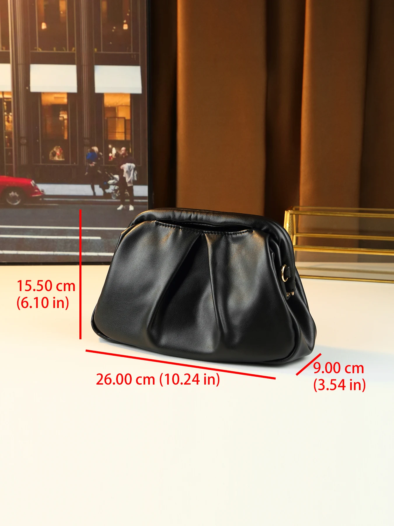 Korean cute pleated design cloud bag women's dinner shoulder crossbody chain clip bag