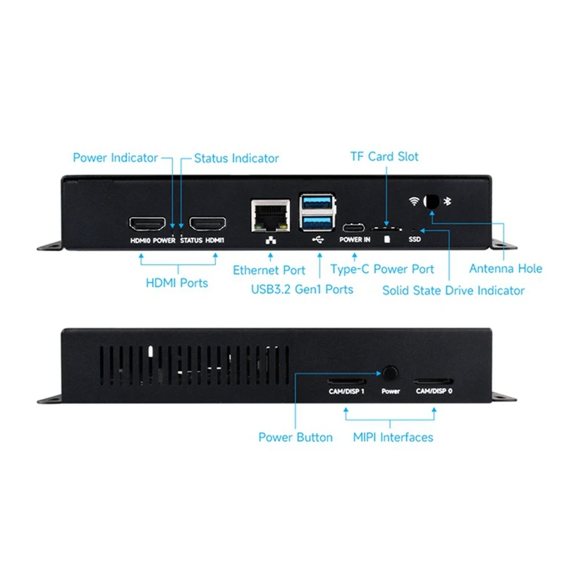 Caja de Metal PORK-CM5 para módulo de cómputo Raspberry Pi, placa 5 IO con ventilador de refrigeración